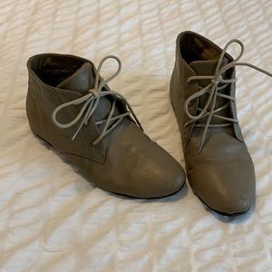 Tan leather booties